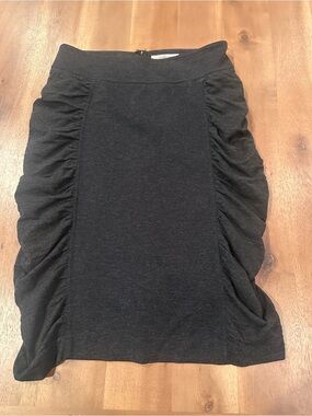 Classiques Entier Charcoal Black Ruched-Panel Pencil Skirt